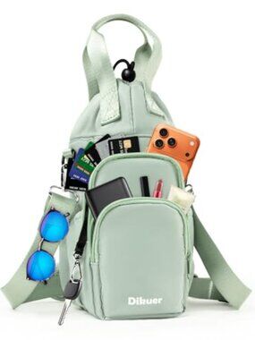 Water Bottle Holder Crossbody Carrier Bag 4 Pockets Adjustable Strap